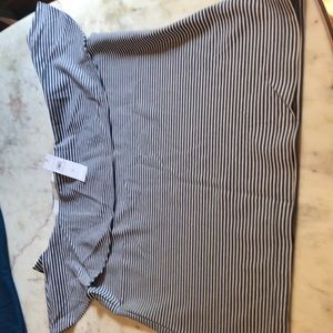 Blue and white striped blouse